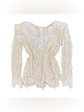 Vintage Cache Paisley Beaded Top